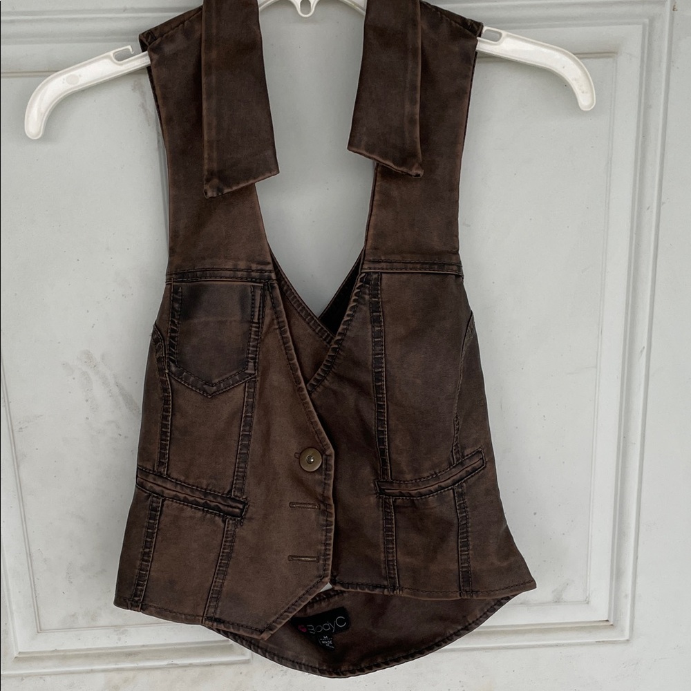 Brown Sleeveless Vest